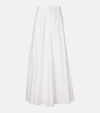 Brunello Cucinelli Cotton-blend Maxi Skirt In White