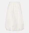 Brunello Cucinelli Cotton-blend Midi Skirt In White