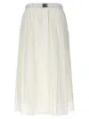 Brunello Cucinelli Cotton Blend Midi Skirt In White