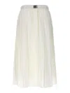 Brunello Cucinelli Cotton Blend Midi Skirt In White