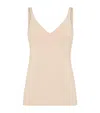 Brunello Cucinelli Cotton-blend Monili V-neck Tank Top In Neutral