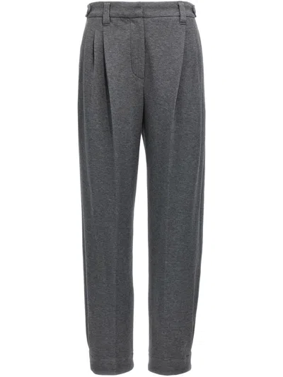 Brunello Cucinelli Cotton-blend Pants In Black