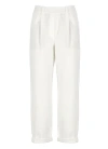 Brunello Cucinelli Cotton Blend Pants In White