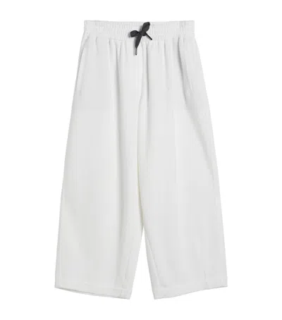 Brunello Cucinelli Kids' Cotton-blend Piqué Sweatpants In White
