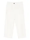 Brunello Cucinelli Cotton Blend Pleated Cropped Trousers Clothing In White
