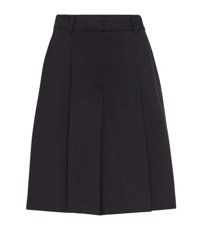 Brunello Cucinelli Cotton-blend Pleated Shorts In Black