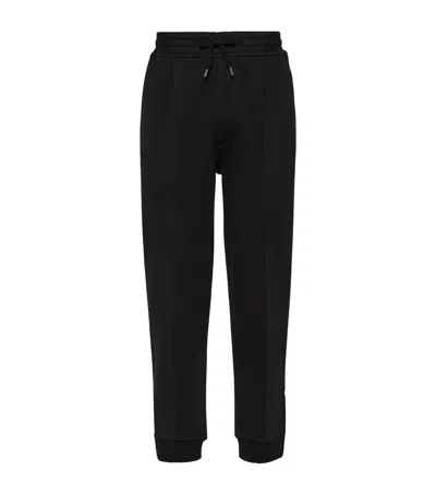 Brunello Cucinelli Cotton-blend Pleated Sweatpants In Black