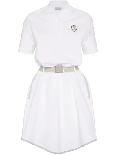 BRUNELLO CUCINELLI COTTON-BLEND POLO DRESS