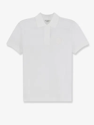 Brunello Cucinelli Cotton Blend Polo Shirt In White