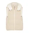 Brunello Cucinelli Cotton Blend Rib-knit Hooded Gilet In Yellow
