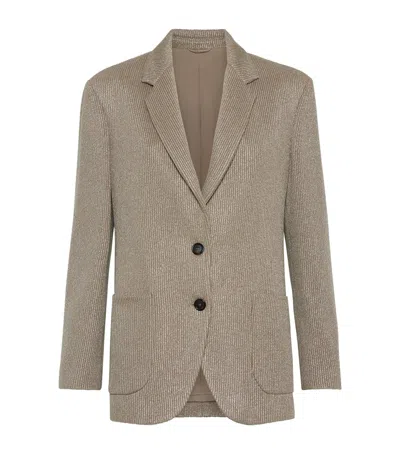 Brunello Cucinelli Cotton-blend Ribbed Blazer