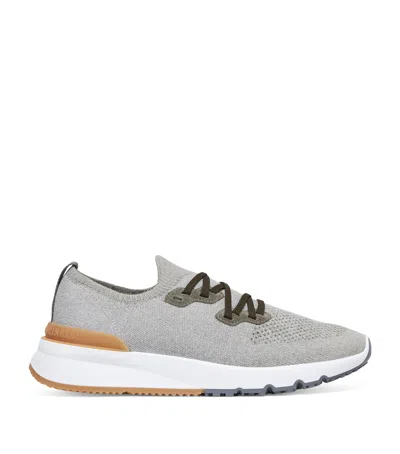 BRUNELLO CUCINELLI COTTON-BLEND RUNNING SHOES