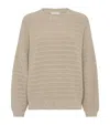 Brunello Cucinelli Cotton-blend Sequin-embellished Sweater In Neutral