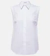 Brunello Cucinelli Stretch-cotton Poplin Monili Shirt In Bianco