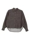 Brunello Cucinelli Double-pocket Denim Shirt In Brown