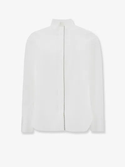 Brunello Cucinelli Cotton Blend Shirt In White