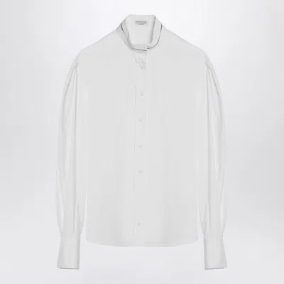 Brunello Cucinelli Cotton-blend Shirt In White