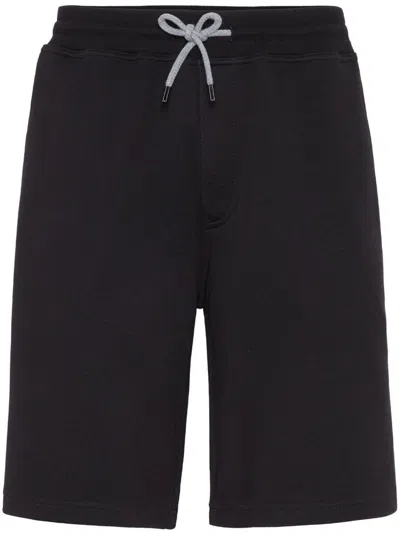 Brunello Cucinelli Men Cotton Blend Shorts In Black