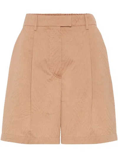 Brunello Cucinelli Cotton-blend Bermuda Shorts In Brown