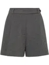 Brunello Cucinelli Techno Cotton Piqué Shorts In Grey