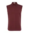 Brunello Cucinelli Cotton-blend Sleeveless Shirt In Burgundy