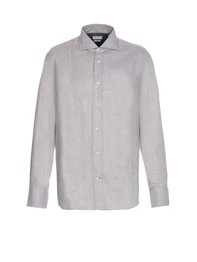 BRUNELLO CUCINELLI COTTON BLEND SLIM FIT SHIRT
