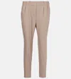 Brunello Cucinelli Cotton-blend Slim Pants In Beige