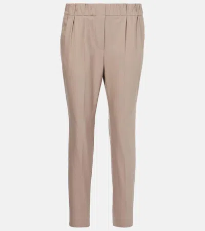 BRUNELLO CUCINELLI COTTON-BLEND SLIM PANTS