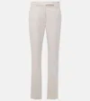 Brunello Cucinelli Cotton-blend Slim Pants In Neutrals