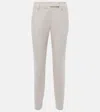 Brunello Cucinelli Cotton-blend Slim Pants In White