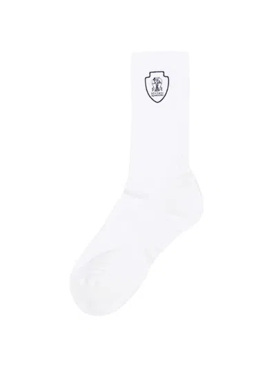 Brunello Cucinelli Cotton Blend Socks In White