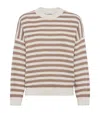 Brunello Cucinelli Cotton-blend Stripe Sweater In Neutral