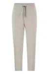 Brunello Cucinelli Pearl Grey Cotton Fleece Trousers