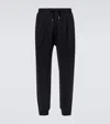 Brunello Cucinelli Black Cotton Blend Joggers In Black