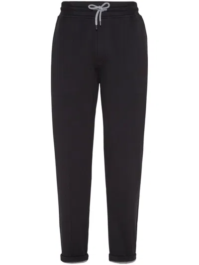 Brunello Cucinelli Cotton Blend Sweatpants In Black