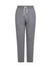 Brunello Cucinelli Drawstring Straight Leg Pants In Gray