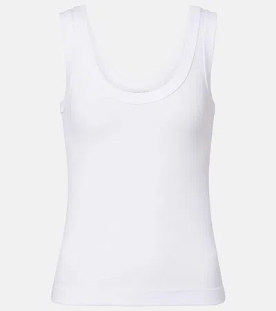Brunello Cucinelli Scoop-neck Foiled Jersey Ribbed Tank Top In White