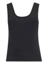 Brunello Cucinelli Monili-trim Cotton Rib Jersey Tank Top In Black