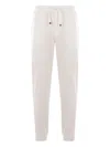 Brunello Cucinelli Cotton-blend Track Pants In Weiss