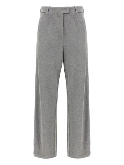 Brunello Cucinelli Cotton Blend Trousers In Gray