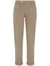 Brunello Cucinelli Cotton-blend Trousers In Neutrals