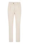 Brunello Cucinelli Leisure Fit Trousers In Garment Dyed Cotton Corduroy With Double Darts