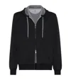 Brunello Cucinelli Cotton-blend Zip-up Hoodie In Black