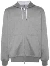 Brunello Cucinelli Men Cotton Blend Zipped Hoodie In Gray