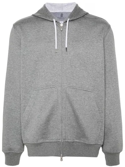BRUNELLO CUCINELLI BRUNELLO CUCINELLI COTTON BLEND ZIPPED HOODIE