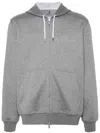 Brunello Cucinelli Men Cotton Blend Zipped Hoodie In Gray