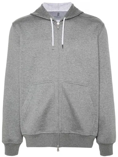 BRUNELLO CUCINELLI BRUNELLO CUCINELLI COTTON BLEND ZIPPED HOODIE
