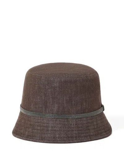 Brunello Cucinelli Cotton Bucket Hat In Gold