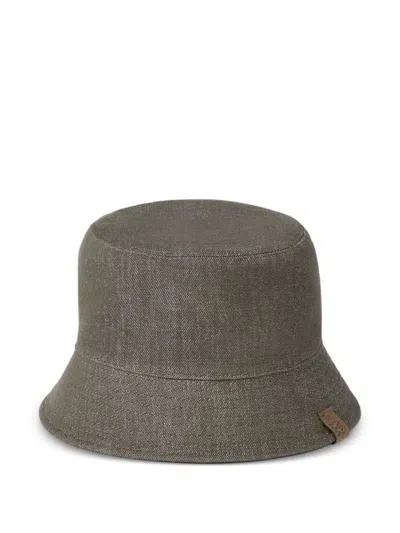 Brunello Cucinelli Cotton Bucket Hat In Gray