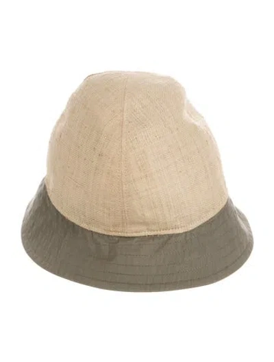 Pre-owned Brunello Cucinelli Cotton Bucket Hat In Green/neutrals